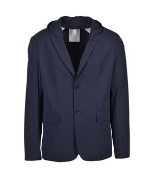 DUNO Lightweight Technical Fabric Nylon Jacket With Button Closure - Blue