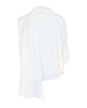 Ferragamo Asymmetrical Shawl Blouse - White