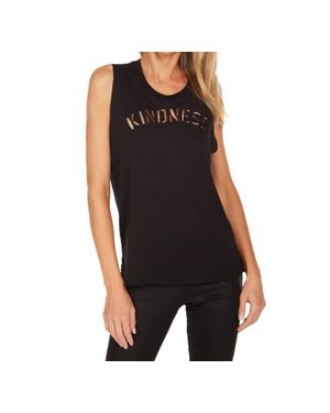 Michael Lauren Dom Muscle Tank Top With Kindness Cutout - Black