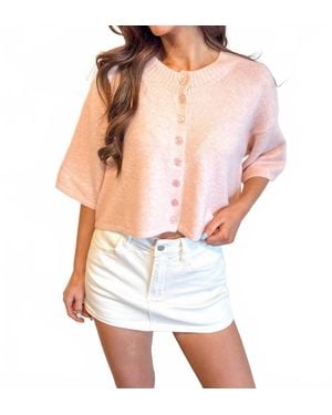 Olivaceous Livia Boxy Cropped Cardigan - White