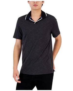 Alfani Polo Shirts 'Sdeep Johnny Collar Short Sleeve Pullover Fts270 - Black