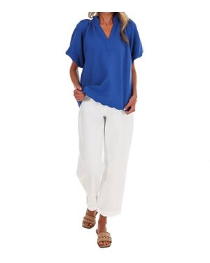 Umgee Easy Daydream Textured Top - Blue