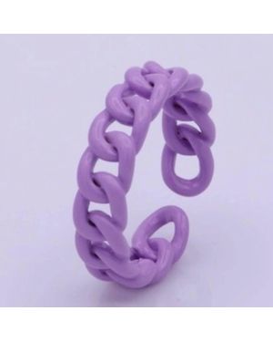 Aim Eternal Enamel Curb Chain Ring - Purple