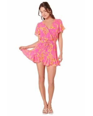 Sugarlips Hot Rod Drawstring Romper - Pink