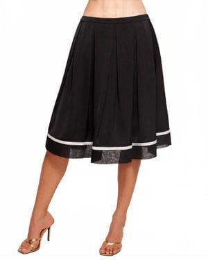 Ramy Brook Alta Pleated Midi Skirt - Black