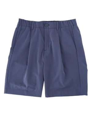 Herno Textured Elastic Waistband Tailored Shorts - Blue