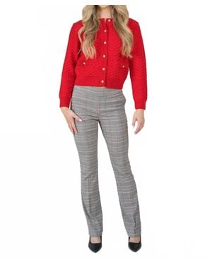 Lisette Mini Flare Plaid Pant - Red