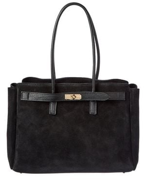 Isabella Rossetti Aurelia Suede Handbag - Black
