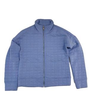 Beachtime Quilted Soft Zip Front Jacket - Blue