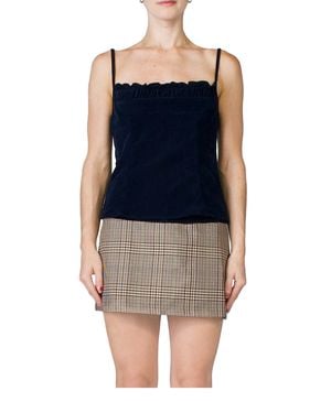 Ciao Lucia Tomasina Velvet Tank Top - Blue