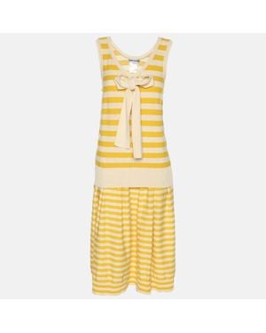Sonia Rykiel Stripped Knit Top And Skirt Set - Metallic