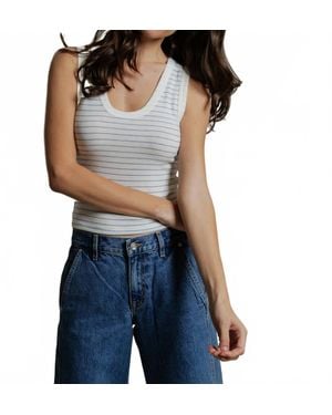 PERFECTWHITETEE Kendra Brushed Sweater U-Neck Tank - Blue