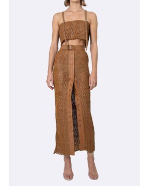 NonChalant Label Karina Maxi Skirt - Brown