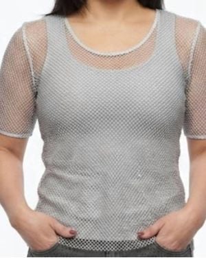 A.Z.I. Zoey Goes Glam Tank And Tee Set - Gray