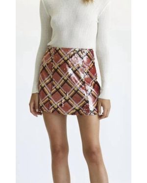 Fate Sequin Sally Skirt - White