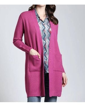Apny Open Front Cardigan - Pink