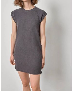 Lilla P Saddle Sleeve Shift Dress - Gray