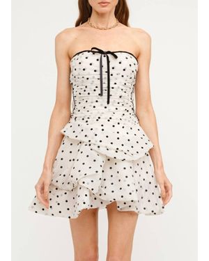 SOFIA The Label Polka Dot Bubble Dress - White
