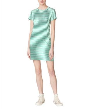Stateside Linen Cotton Stripe Jersey Short Sleeve Dress I - Multicolor