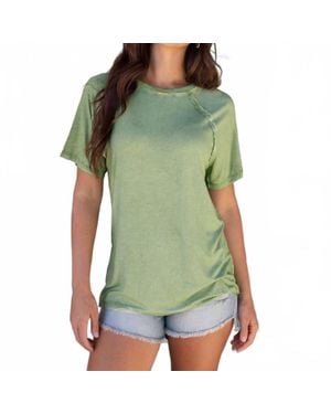 Grace and Lace Mineral Wash Raglan Tee - Green