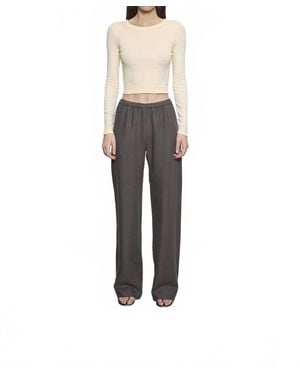 Enza Costa Supima Baby Rib Long Sleeve Cropped Top - Multicolor