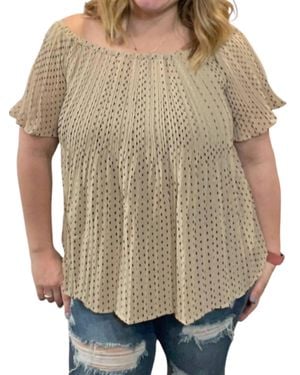 She + Sky Woven Off The Shoulder Top - Natural