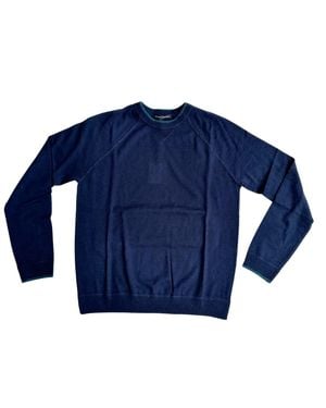 Autumn Cashmere Raglan With Tipping Sweater - Blue