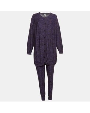 Missoni Patterned Lurex Knit Cardigan & Playsuit Set - Blue