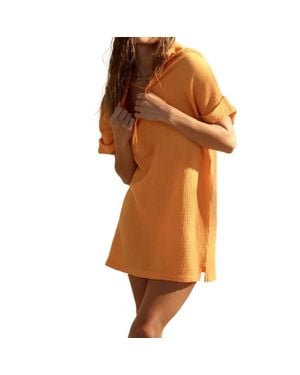 Monrow Gauzed Hooded Coverup Dress - Brown