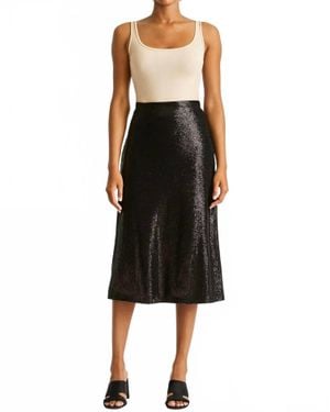 Suncoo Sequined Midi Skirt - Black