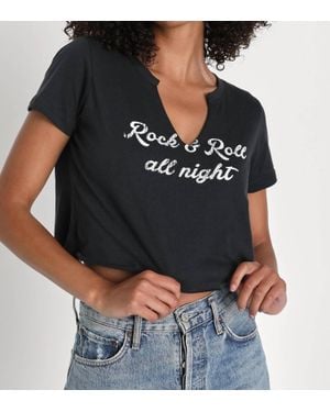 Prince Peter Rock N' Roll All Night Crop Tee - Black