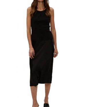 Michael Stars Leila Satin Bias Midi Skirt - Black
