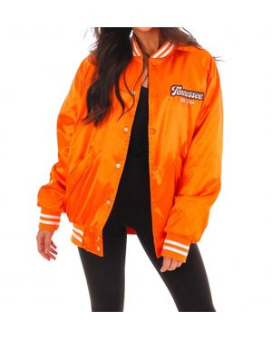 Livy Lu Vols Embroidered Satin Jacket - Orange