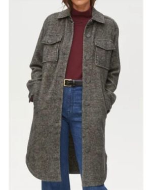Michael Stars Gwen Longline Shirt Jacket - Gray