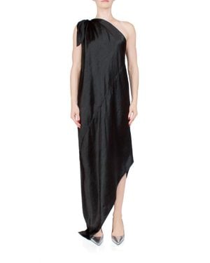 Anna October Desiree One Shoulder Midi Dress - Black
