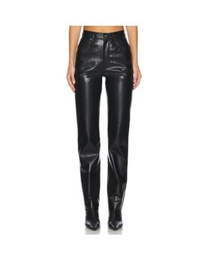 Agolde 90's Pinch Waist Long Leather Pants - Blue