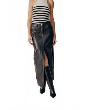 DELUC Itea Leather Midi Skirt - Black