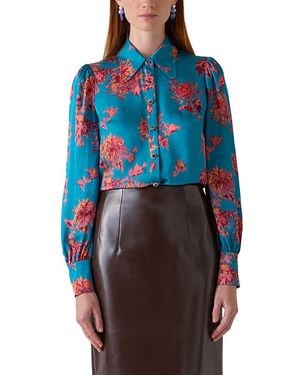 LK Bennett Sonya Woven Top - Blue