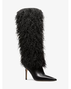 Michael Kors Michael Dawn Pointed Toe Heeled Booties - Black