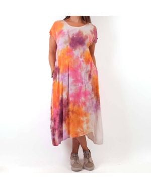 Cynthia Ashby Fontana Short Sleeve Midi Dress - Pink