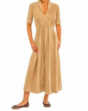Gretchen Scott June V Neck Rouched Dress - Natural