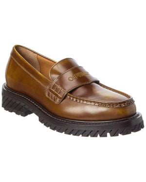 Off-White c/o Virgil Abloh Off- Combat Shade Leather Loafer - Brown