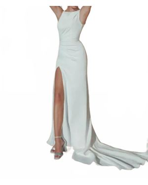 Justin Alexander Slit Wedding Gown - White