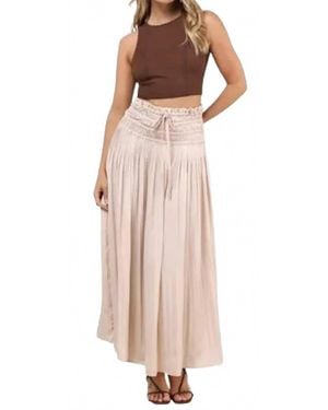 Lulus Maina Plisse Drawstring High-Rise Maxi Skirt - Natural