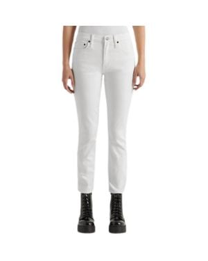 Edwin Bree Mid Rise Straight Jeans - White