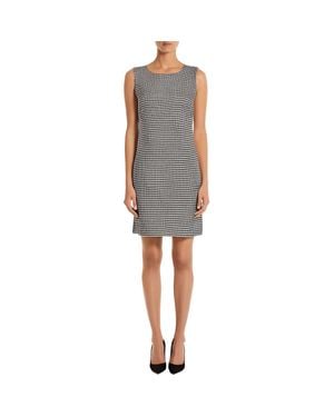 Cece Houndstooth Knit Mini Dress - Gray