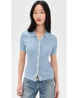 Rag & Bone Harper Short Sleeve Cardigan - White