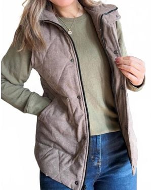 Michelle Mae Remy Zip Up Vest - Gray