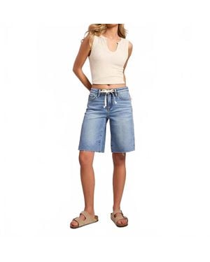 VERVET BY FLYING MONKEY High Rise Bermuda Short - Blue