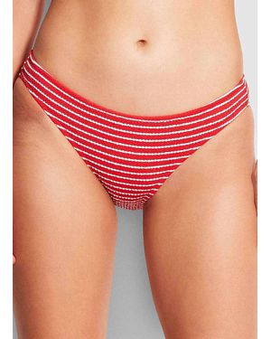 Seafolly Seaside Stripe Basic Hipster Bikini - Red